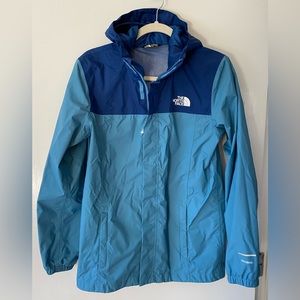 The North Face Boys Resolve Reflective Waterproof Rain Jacket Size XL 18/20 Blue